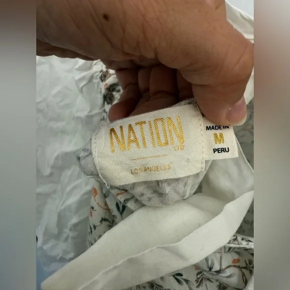 Women’s Nation Limited Floral Tie Back Top Size M Coquette Girl Cottagecore - Picture 6 of 10